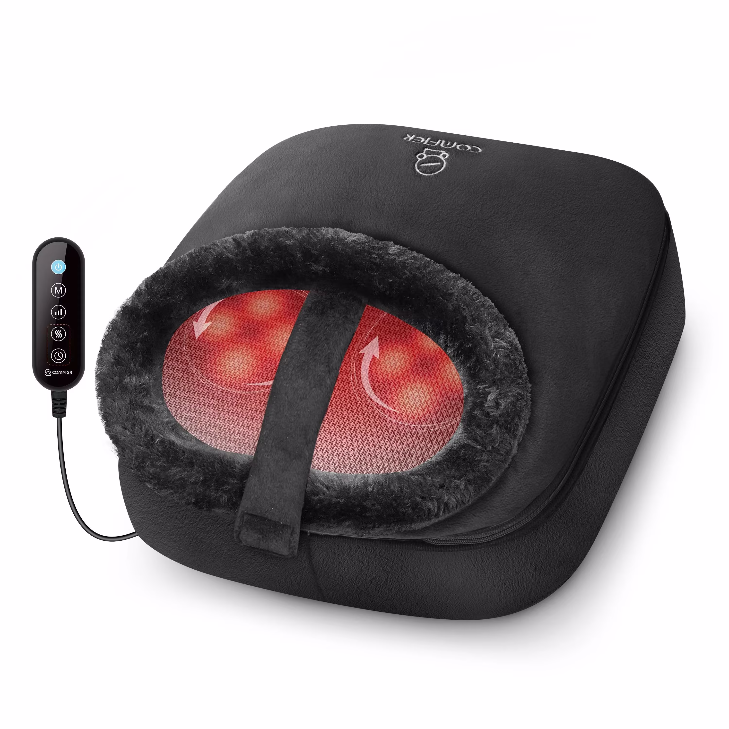 Ultra-soft Plush Cloth Shiatsu Electric Foot Warmer for Plantar Fasciitis - 5202